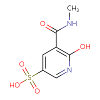 Chemical structure of 6-hydroxy-5-(methylcarbamoyl)pyridine-3-sulfonic acid - CSSB21043405903