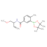 Chemical structure of N-(1-methoxybut-3-en-2-yl)-4-methyl-3-(4,4,5,5-tetramethyl-1,3,2-dioxaborolan-2-yl)benzamide - CSSB00360348308