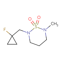 Chemical structure of 2-[(1-fluorocyclopropyl)methyl]-6-methyl-1λ⁶,2,6-thiadiazinane-1,1-dione - CSMB02130875906