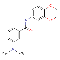 Chemical structure of N-(2,3-dihydro-1,4-benzodioxin-6-yl)-3-(dimethylamino)benzamide - CSSB00026296026