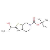 Chemical structure of tert-butyl 2-(1-hydroxypropyl)-4H,5H,6H,7H-thieno[2,3-c]pyridine-6-carboxylate - CSSB14994341067