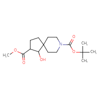 Chemical structure of 8-tert-butyl 2-methyl 1-hydroxy-8-azaspiro[4.5]decane-2,8-dicarboxylate - CSSB00010366140