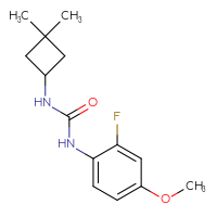Chemical structure of 3-(3,3-dimethylcyclobutyl)-1-(2-fluoro-4-methoxyphenyl)urea - CSSB00073772956