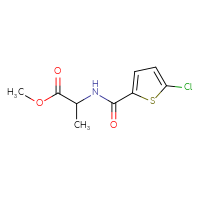 Chemical structure of methyl 2-[(5-chlorothiophen-2-yl)formamido]propanoate - CSSB00000161955