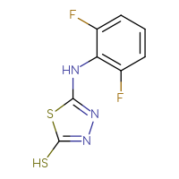 Chemical structure of 5-[(2,6-difluorophenyl)amino]-1,3,4-thiadiazole-2-thiol - CSSB00011253876