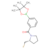 Chemical structure of (2R)-2-(fluoromethyl)-1-[3-(4,4,5,5-tetramethyl-1,3,2-dioxaborolan-2-yl)benzoyl]pyrrolidine - CSSB02195989868