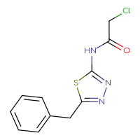 Chemical structure of N-(5-benzyl-1,3,4-thiadiazol-2-yl)-2-chloroacetamide - CSSB00020600840