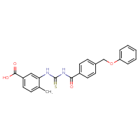 Chemical structure of 4-methyl-3-[({[4-(phenoxymethyl)phenyl]formamido}methanethioyl)amino]benzoic acid - CSSB00102611208