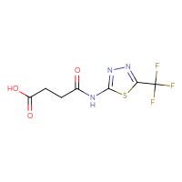 Chemical structure of 3-{[5-(trifluoromethyl)-1,3,4-thiadiazol-2-yl]carbamoyl}propanoic acid - CSSB00015200604