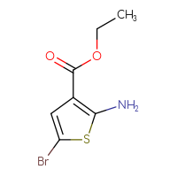 Chemical structure of ethyl 2-amino-5-bromothiophene-3-carboxylate - CSSB00010188529