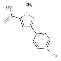 Chemical structure of 1-methyl-3-(4-methylphenyl)-1H-pyrazole-5-carboxylic acid - CSSB00000123370
