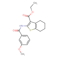 Chemical structure of ethyl 2-(3-methoxybenzamido)-4,5,6,7-tetrahydro-1-benzothiophene-3-carboxylate - CSSB00028324351