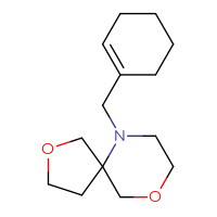 Chemical structure of 6-[(cyclohex-1-en-1-yl)methyl]-2,9-dioxa-6-azaspiro[4.5]decane - CSSS00046944337