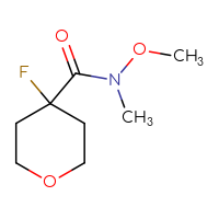 Chemical structure of 4-fluoro-N-methoxy-N-methyloxane-4-carboxamide - CSSB01991026078