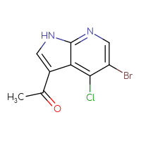 Chemical structure of 1-{5-bromo-4-chloro-1H-pyrrolo[2,3-b]pyridin-3-yl}ethan-1-one - CSSB00010761585