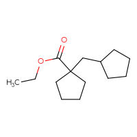 Chemical structure of ethyl 1-(cyclopentylmethyl)cyclopentane-1-carboxylate - CSSB01402450068