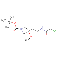 Chemical structure of tert-butyl 3-[2-(2-chloroacetamido)ethyl]-3-methoxyazetidine-1-carboxylate - CSSB00153903299