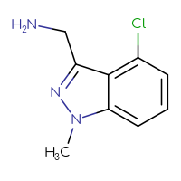 Chemical structure of 1-(4-chloro-1-methyl-1H-indazol-3-yl)methanamine - CSSB00000099251
