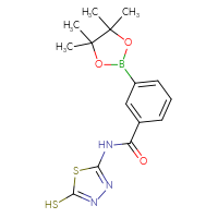 Chemical structure of N-(5-sulfanyl-1,3,4-thiadiazol-2-yl)-3-(4,4,5,5-tetramethyl-1,3,2-dioxaborolan-2-yl)benzamide - CSSB21531606973