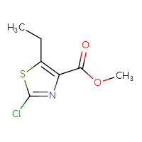 Chemical structure of methyl 2-chloro-5-ethyl-1,3-thiazole-4-carboxylate - CSSB00010761437