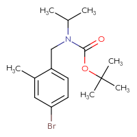 Chemical structure of tert-butyl N-[(4-bromo-2-methylphenyl)methyl]-N-(propan-2-yl)carbamate - CSSB00150720341