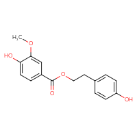 Chemical structure of 2-(4-hydroxyphenyl)ethyl 4-hydroxy-3-methoxybenzoate - CSSB00159274495