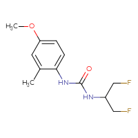 Chemical structure of 3-(1,3-difluoropropan-2-yl)-1-(4-methoxy-2-methylphenyl)urea - CSSB02004019155