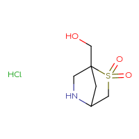 Chemical structure of 1-(hydroxymethyl)-2λ⁶-thia-5-azabicyclo[2.2.1]heptane-2,2-dione hydrochloride - CSSB21474899955