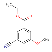 Chemical structure of ethyl 3-cyano-5-methoxybenzoate - CSSB00010175269