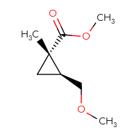 Chemical structure of methyl (1S,2S)-2-(methoxymethyl)-1-methylcyclopropane-1-carboxylate - CSSB14868823037