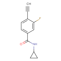 Chemical structure of N-cyclopropyl-4-ethynyl-3-fluorobenzamide - CSSB02495351161