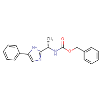 Chemical structure of benzyl N-[(1S)-1-(5-phenyl-1H-imidazol-2-yl)ethyl]carbamate - CSSB00030377765