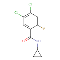Chemical structure of 4,5-dichloro-N-cyclopropyl-2-fluorobenzamide - CSSB11144111827