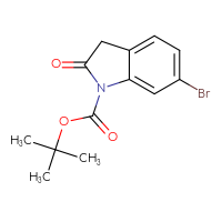Chemical structure of tert-butyl 6-bromo-2-oxo-2,3-dihydro-1H-indole-1-carboxylate - CSSB00010368691