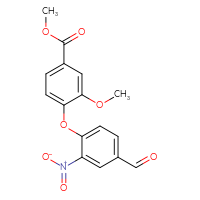Chemical structure of methyl 4-(4-formyl-2-nitrophenoxy)-3-methoxybenzoate - CSSB00025735885