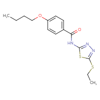 Chemical structure of 4-butoxy-N-[5-(ethylsulfanyl)-1,3,4-thiadiazol-2-yl]benzamide - CSSB00048446526