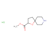 Chemical structure of methyl 1-oxa-8-azaspiro[4.5]decane-2-carboxylate hydrochloride - CSSB00025715315