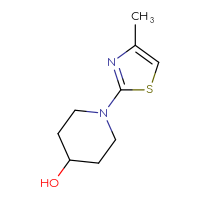 Chemical structure of 1-(4-methyl-1,3-thiazol-2-yl)piperidin-4-ol - CSSB00011205110