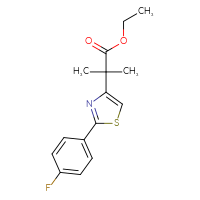 Chemical structure of ethyl 2-[2-(4-fluorophenyl)-1,3-thiazol-4-yl]-2-methylpropanoate - CSSB00033405787