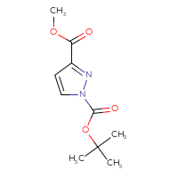 Chemical structure of 1-tert-butyl 3-methyl 1H-pyrazole-1,3-dicarboxylate - CSSB00010895587