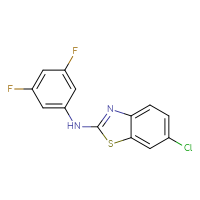 Chemical structure of 6-chloro-N-(3,5-difluorophenyl)-1,3-benzothiazol-2-amine - CSSB00020652188