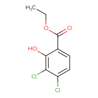 Chemical structure of ethyl 3,4-dichloro-2-hydroxybenzoate - CSSB00000063965