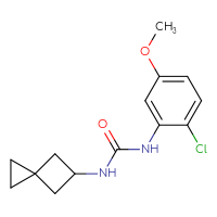 Chemical structure of 1-(2-chloro-5-methoxyphenyl)-3-{spiro[2.3]hexan-5-yl}urea - CSSB00964755816