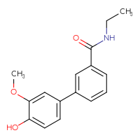 Chemical structure of N-ethyl-4'-hydroxy-3'-methoxy-[1,1'-biphenyl]-3-carboxamide - CSSB00150704284