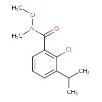 Chemical structure of 2-chloro-N-methoxy-N-methyl-3-(propan-2-yl)benzamide - CSSB21151592931