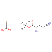 Chemical structure of tert-butyl 2-amino-4-cyanobutanoate; trifluoroacetic acid - CSSB00138437909