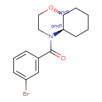 Chemical structure of rac-(4aR,8aR)-4-(3-bromobenzoyl)-octahydro-2H-1,4-benzoxazine - CSSB21444812287