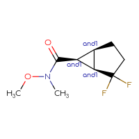 Chemical structure of rac-(1R,5R,6S)-2,2-difluoro-N-methoxy-N-methylbicyclo[3.1.0]hexane-6-carboxamide - CSSB21291564352