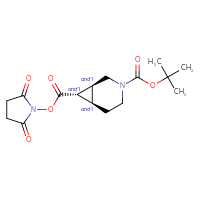 Chemical structure of rac-3-tert-butyl 7-(2,5-dioxopyrrolidin-1-yl) (1R,6S,7R)-3-azabicyclo[4.1.0]heptane-3,7-dicarboxylate - CSSB20620684916