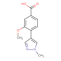 Chemical structure of 3-methoxy-4-(1-methyl-1H-pyrazol-4-yl)benzoic acid - CSSB01430194013